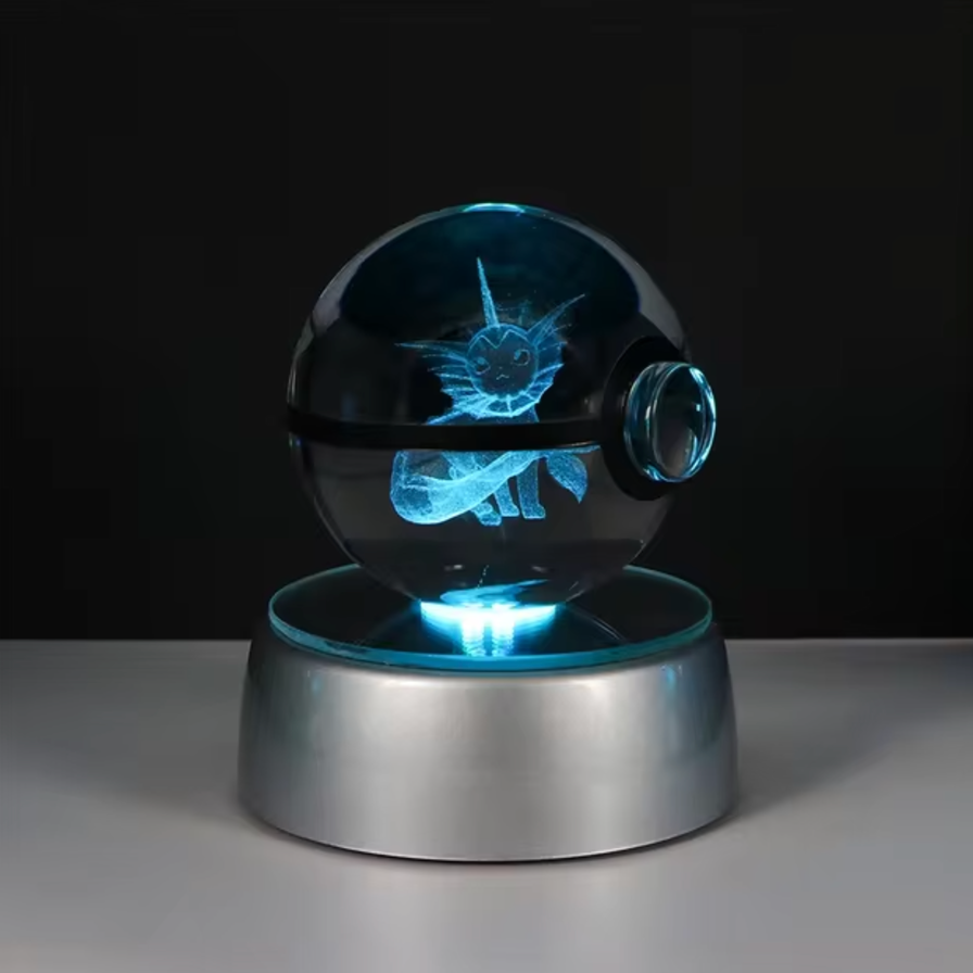Pokéball en cristal (socle LED inclus) ShinyBall