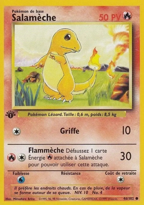 Carte Pokémon Salamèche – Set de Base Édition 1 ShinyBall