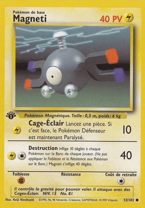 Carte Pokémon Magnéti – Set de Base Édition 1 – Mint
