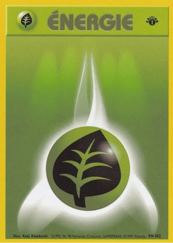 Carte Pokémon Énergie Plante – Set de Base Édition 1 ShinyBall