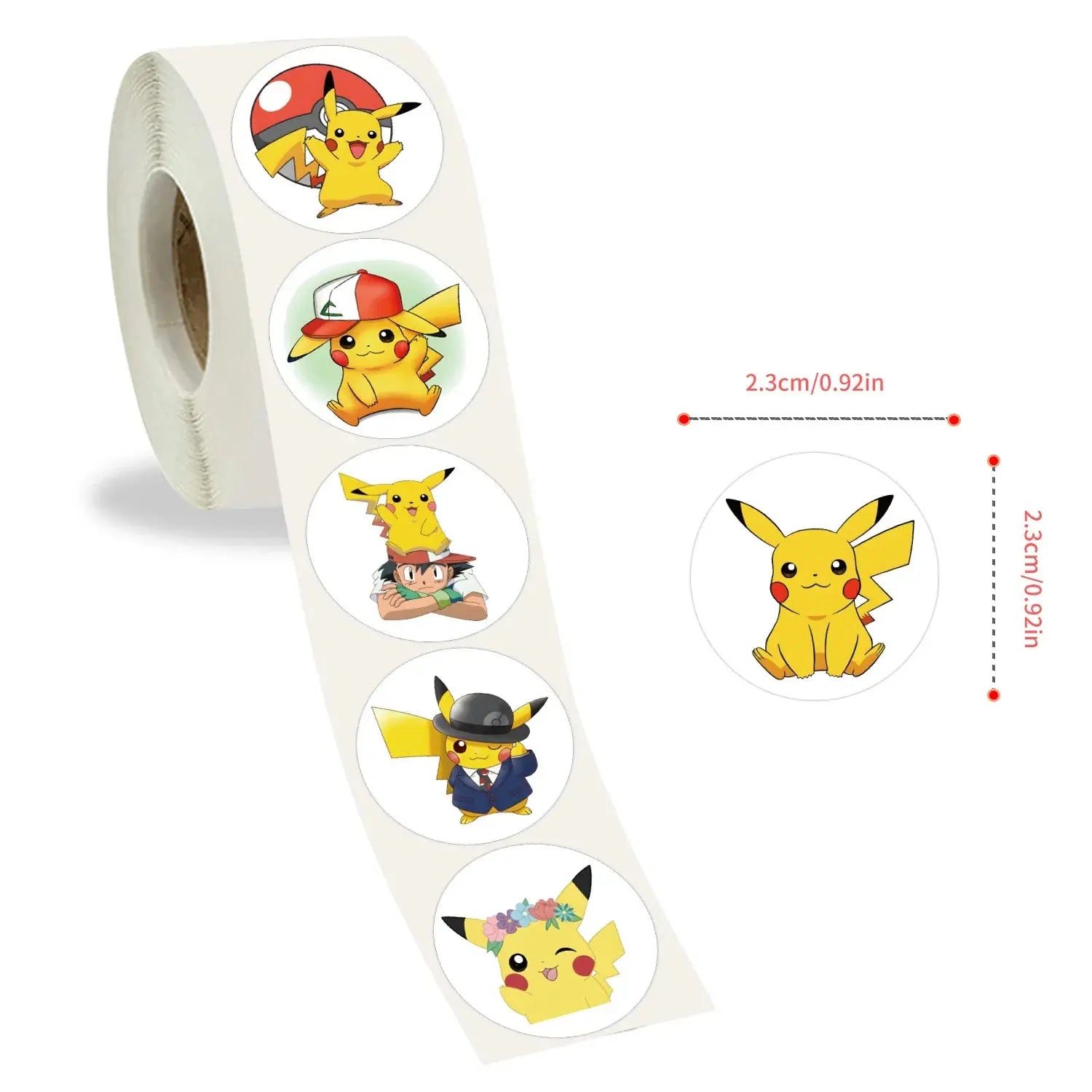 Rouleau de Stickers Pokémon Pikachu (500 à 2000 pièces) ShinyBall