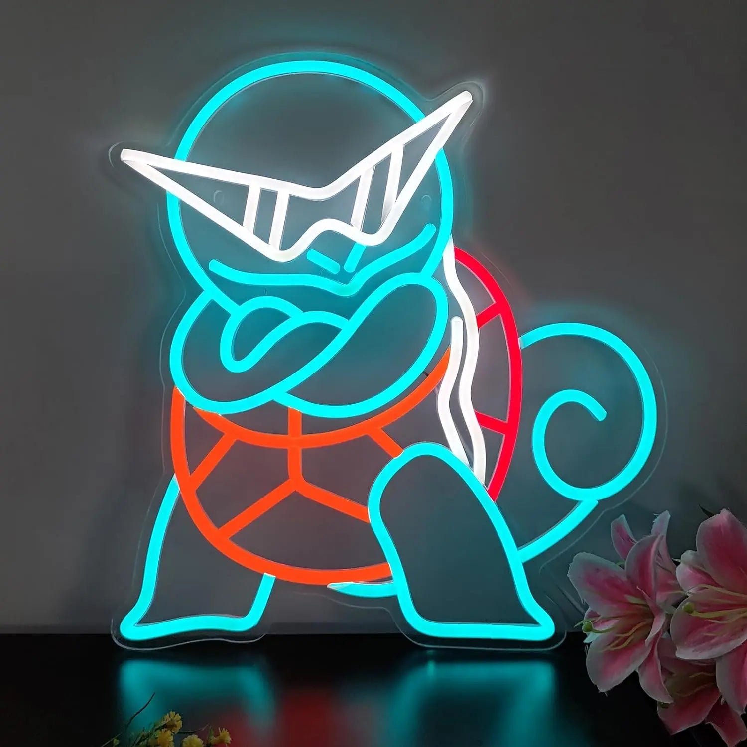 Pokémon Squirtle Neon Sign for Wall Decor Anime Neon Light for Bedroom decor USB Dimmable Cute Art Birthday Gift for Boys Girls ShinyBall