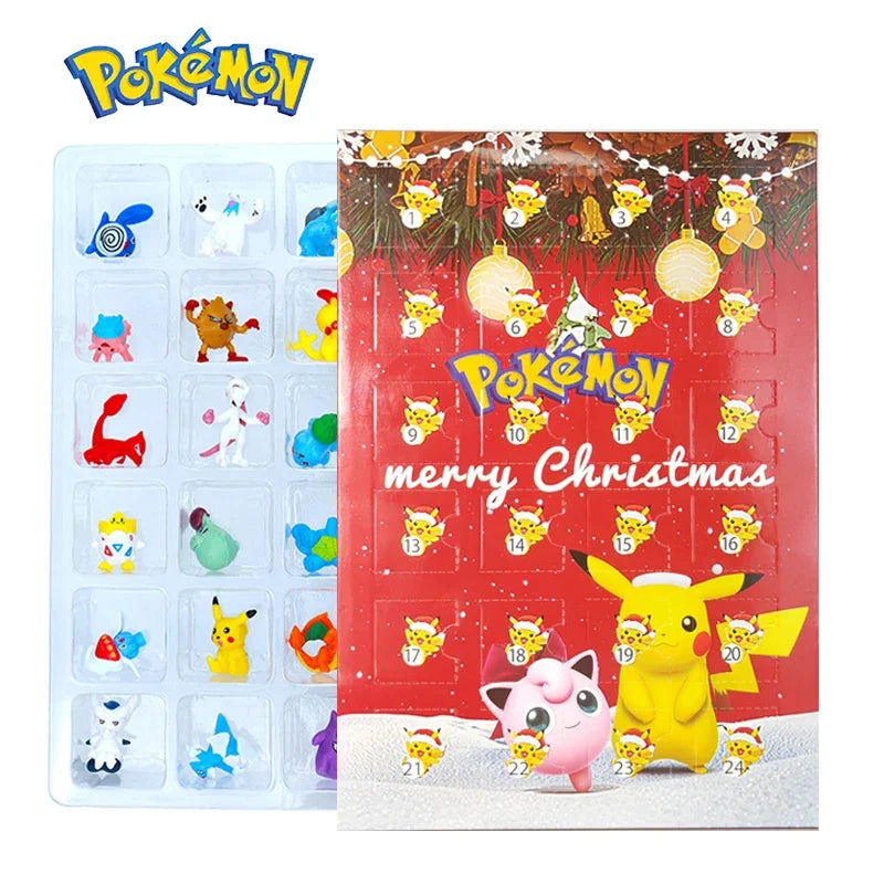 Pokemon Figure Christmas GIFT BOX Advent Calendar Gift Kawaii Pikachu Anime Figural Action 24Pcs Set PVC Model Kid Toys ShinyBall