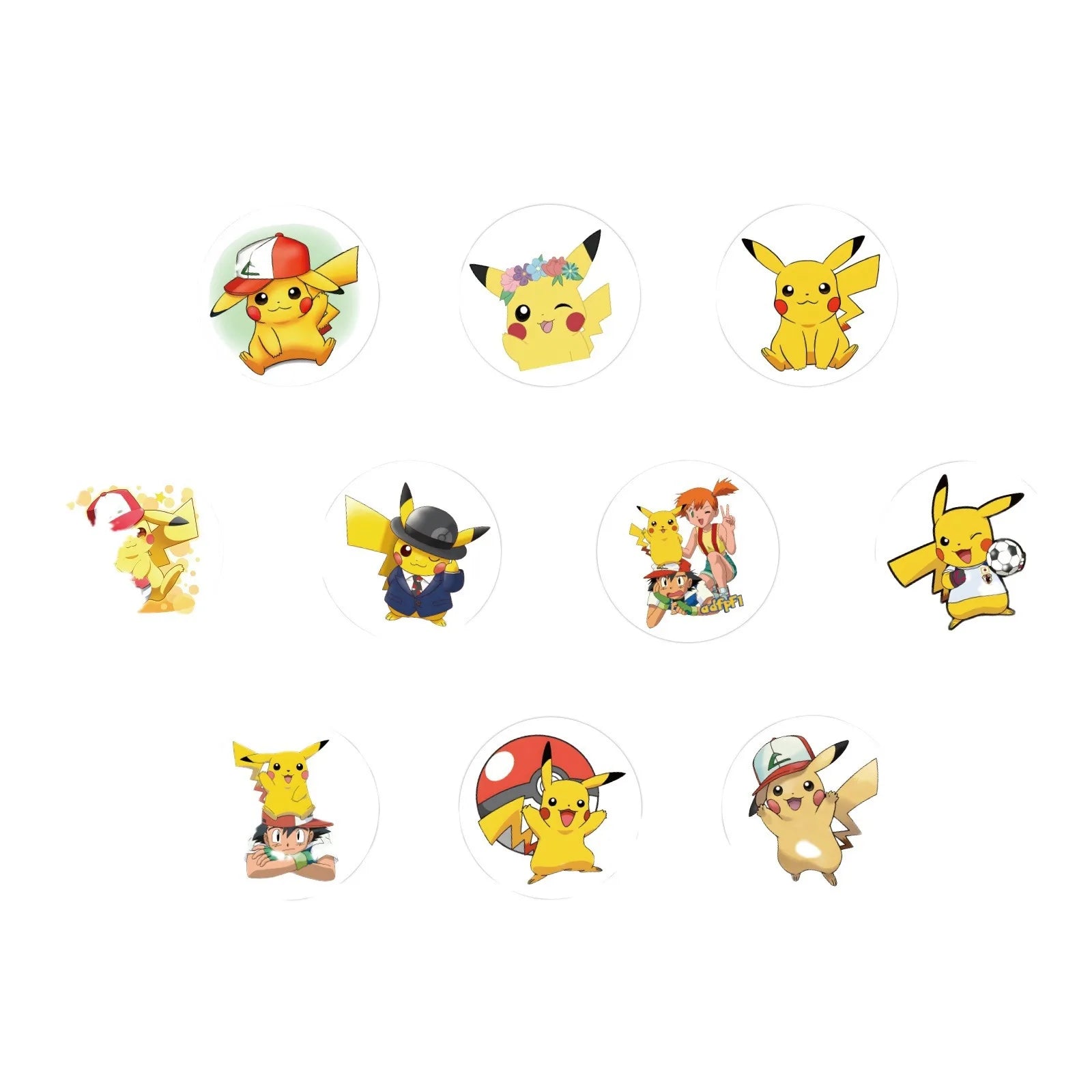 500/2000pcs Pokemon Pikachu Sealing Stickers Cute Cartoon Anime Stickers Round Diy Decor Album Diary Label Graffiti ShinyBall