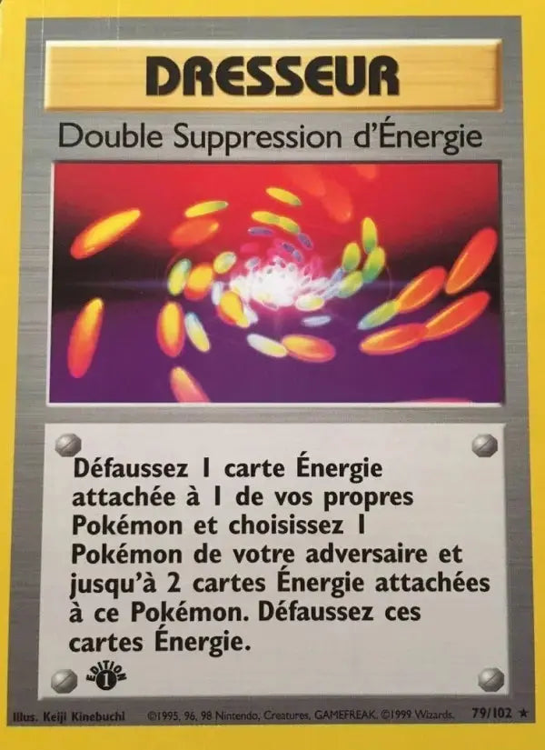Carte Pokémon Dresseur Double Suppression d’Énergie – Set de Base Édition 1 ShinyBall