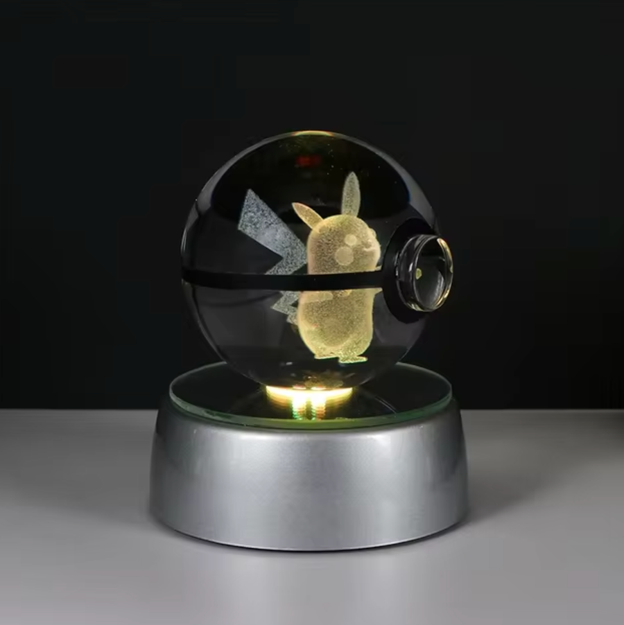 Pokéball en cristal (socle LED inclus) ShinyBall