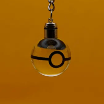 Porte-clé Pokémon LED en cristal