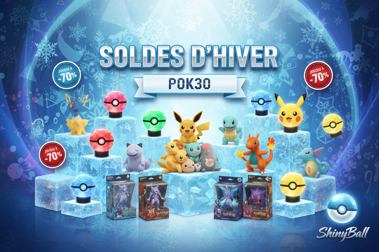 Soldes d’hiver Pokémon : -30% avec POK30 sur ShinyBall