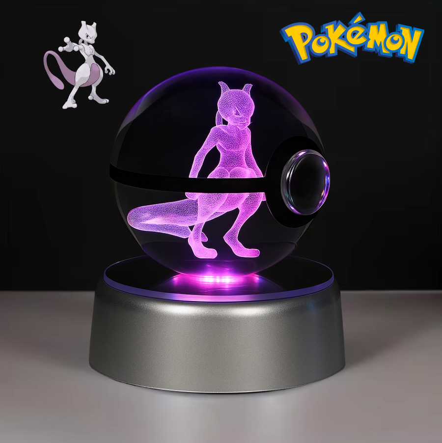 Pokéball LED Cristal Mewtwo Pokémon ShinyBall