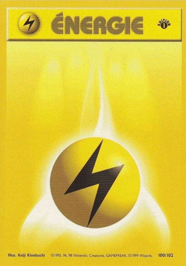 Carte Pokémon Énergie Électrique – Set de Base Édition 1 – Mint