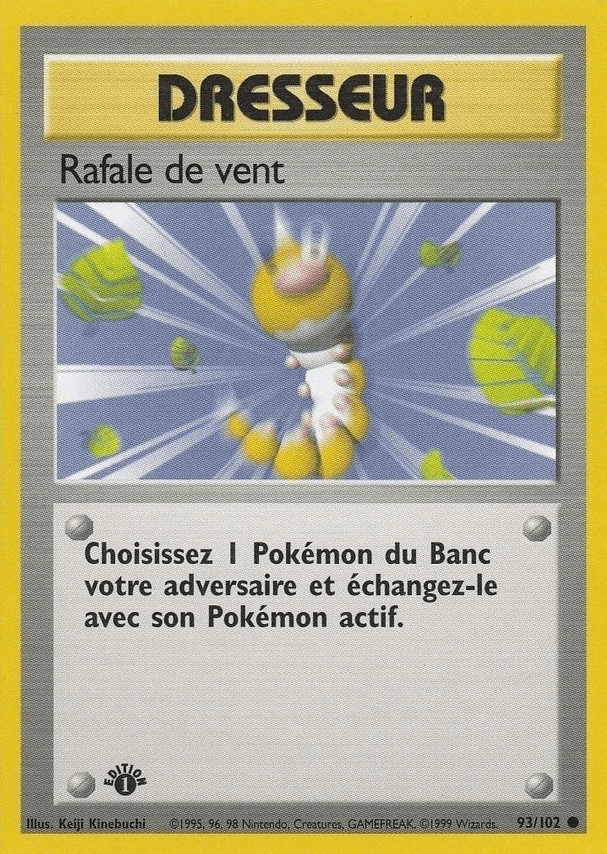 Carte Pokémon Dresseur Rafale de Vent – Set de Base Édition 1 – Mint