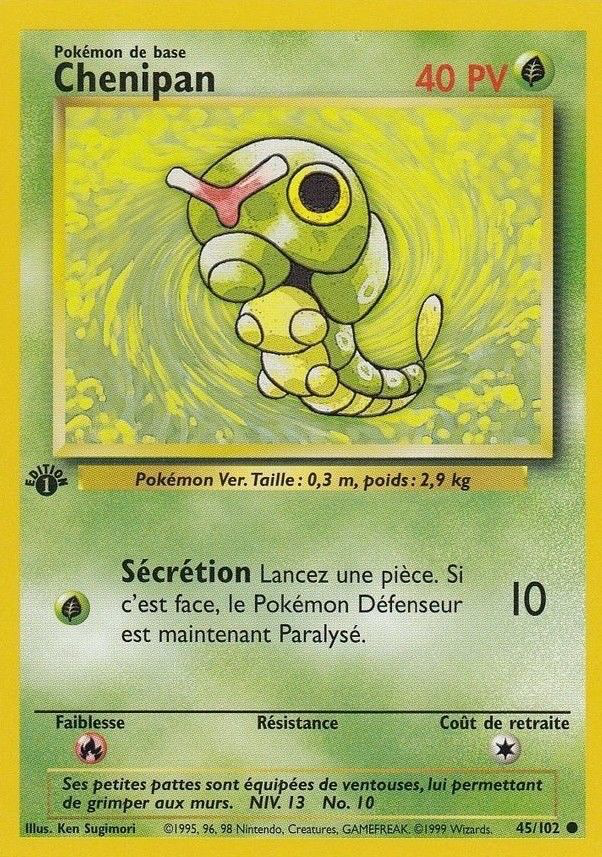Carte Pokémon Chenipan – Set de Base Édition 1 – Mint