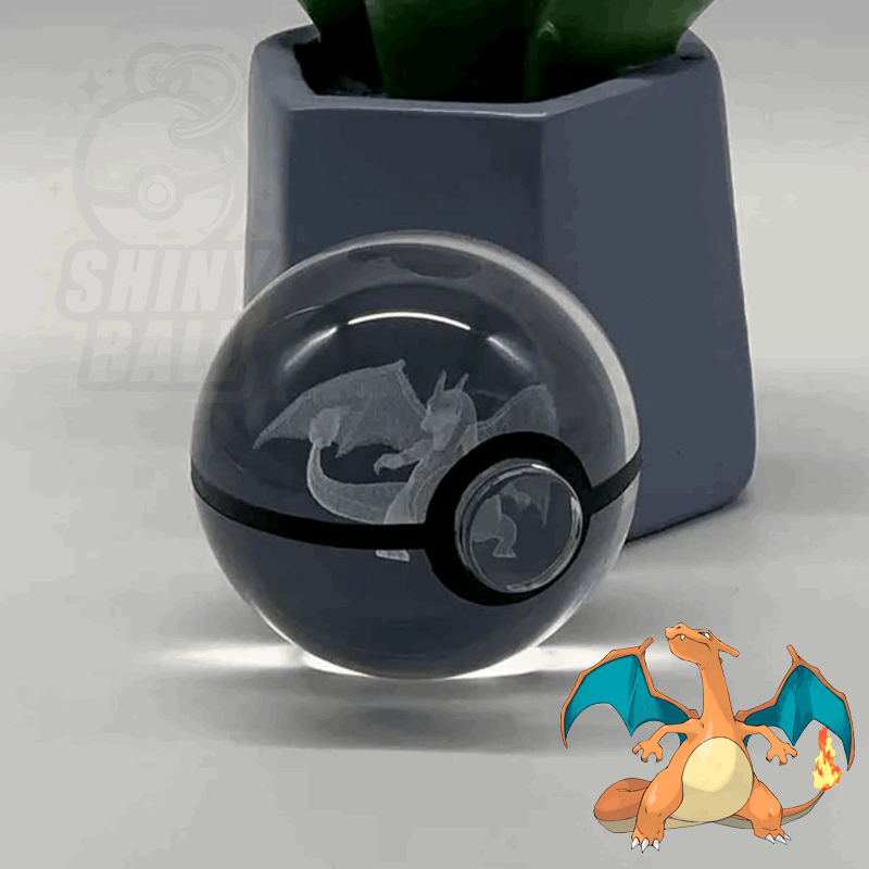 pokeball led pokemon shinyball dracaufeu cristal fan