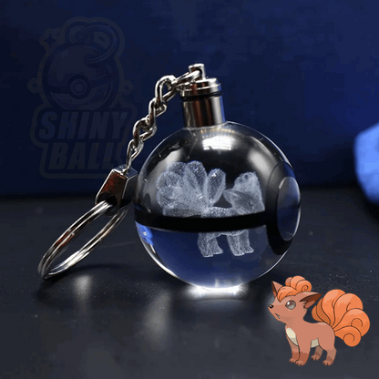 porte-cle pokeball led pokemon shinyball goupix cristal fan