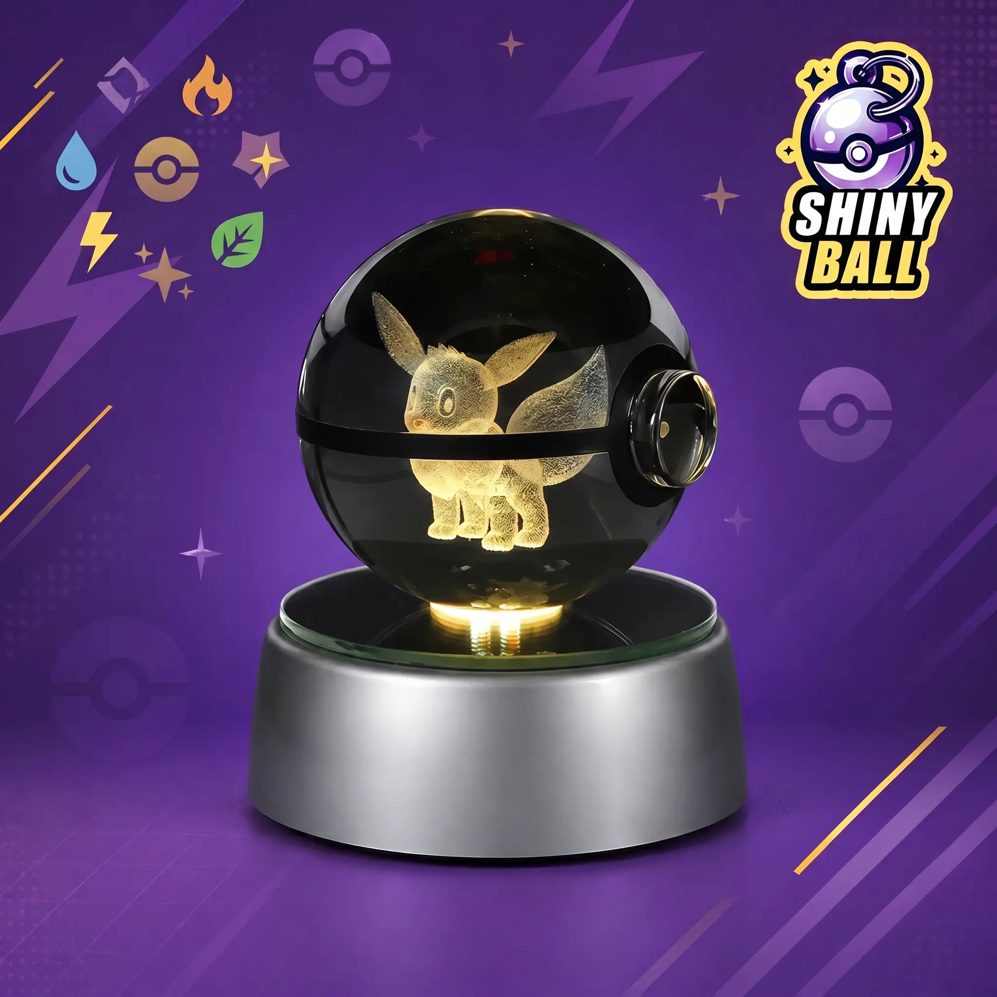 Pokéball LED Cristal Évoli Pokémon