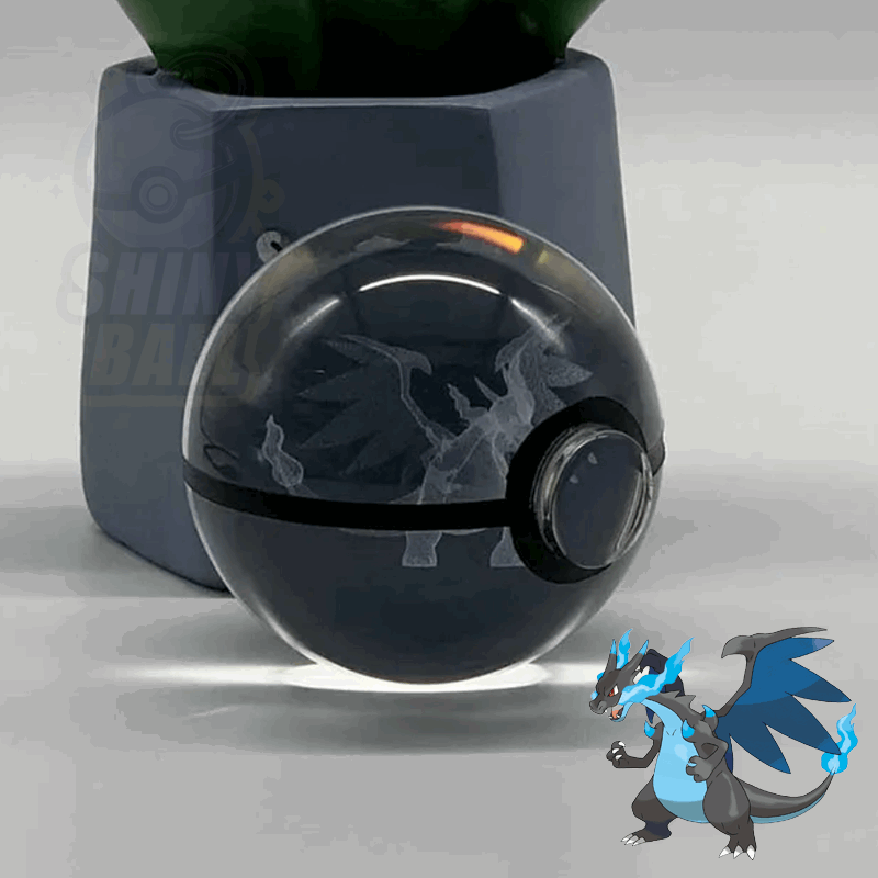 pokeball led pokemon shinyball Mega dracaufeu cristal fan