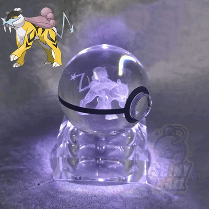 Pokéball en cristal (socle LED CRISTAL inclus)