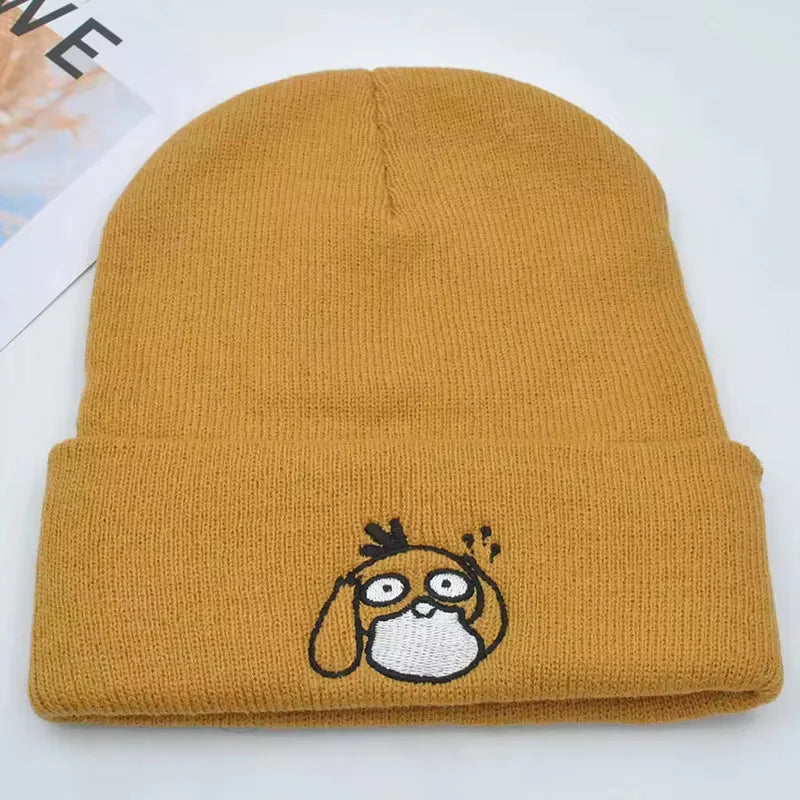 Pokemon Snorlax Ditto Psyduck Beanies Women Winter Warm Hat Anime Solid Color Funny Embroidery Cap for Men Knitted Bonnet Unisex ShinyBall