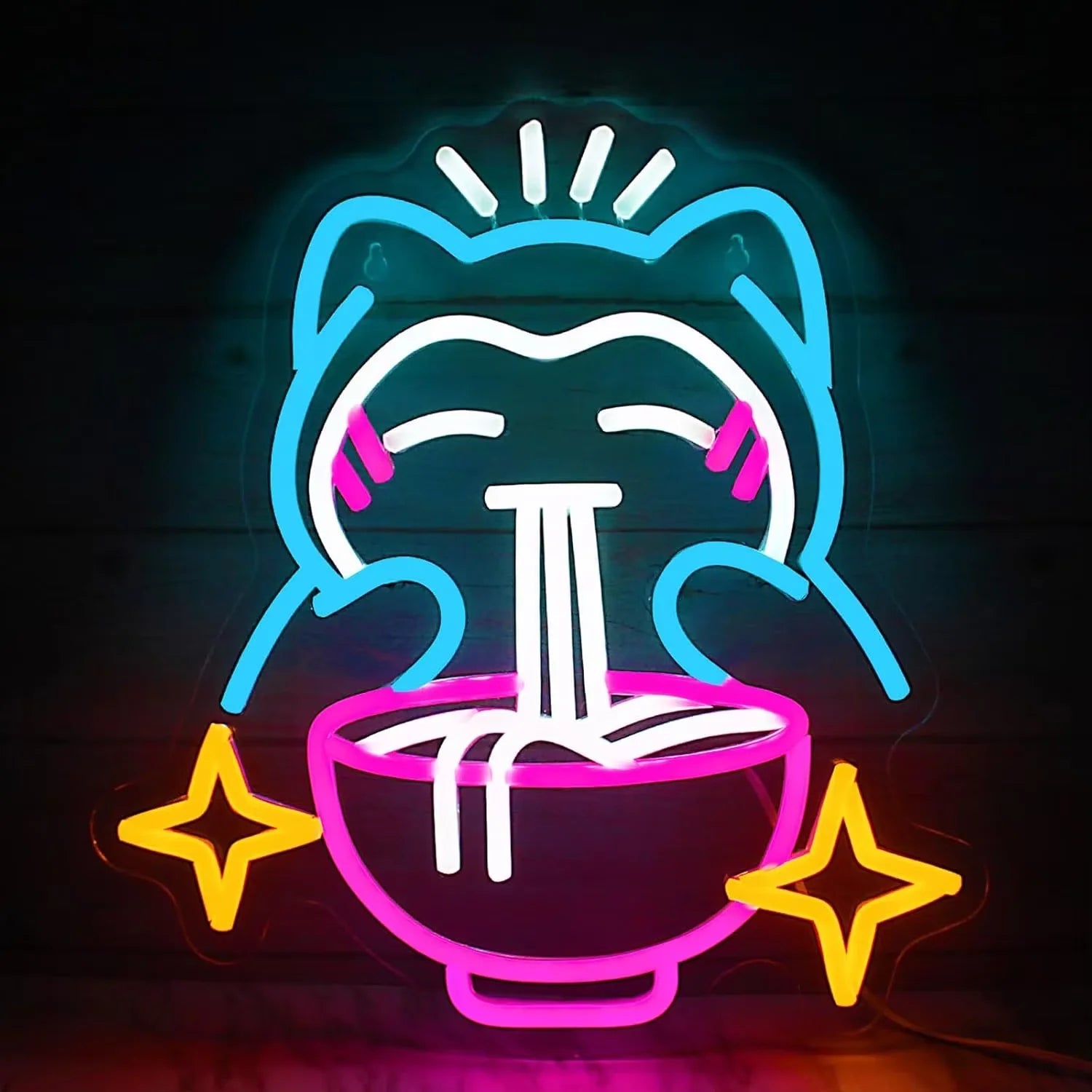 Pokemon Ramen Neon Light Cute Bear Sign Blue Dimmable Led Neon Signs For Resturant Home Bar Cafe Japanese Noodle Shop Decor Gift ShinyBall