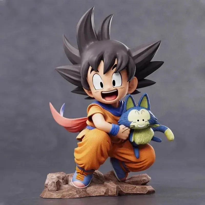 Figurine Dragon Ball Goku Enfant avec Plume - Statuette PVC Collection Sangoku Petit ShinyBall