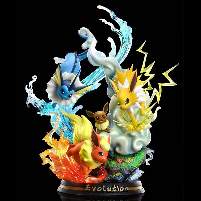 Pokemon Evolution Eevee Anime Figures Charizard Raichu Mewtwo Dragonite Venusaur Gengar Illuminous Figurine PVC Statue Model Toy ShinyBall