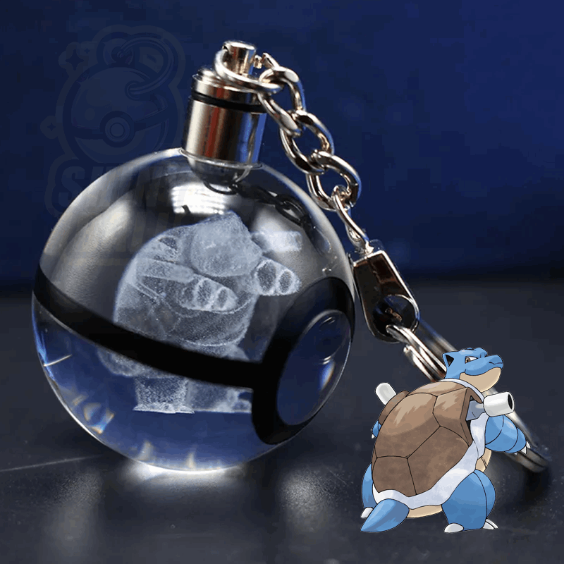 porte-cle pokeball led pokemon shinyball tortank cristal fan