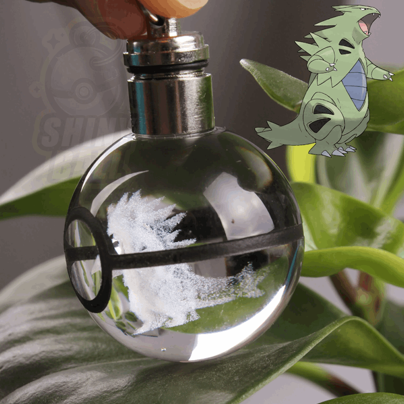 porte-cle pokeball led pokemon shinyball tyranocif cristal fan