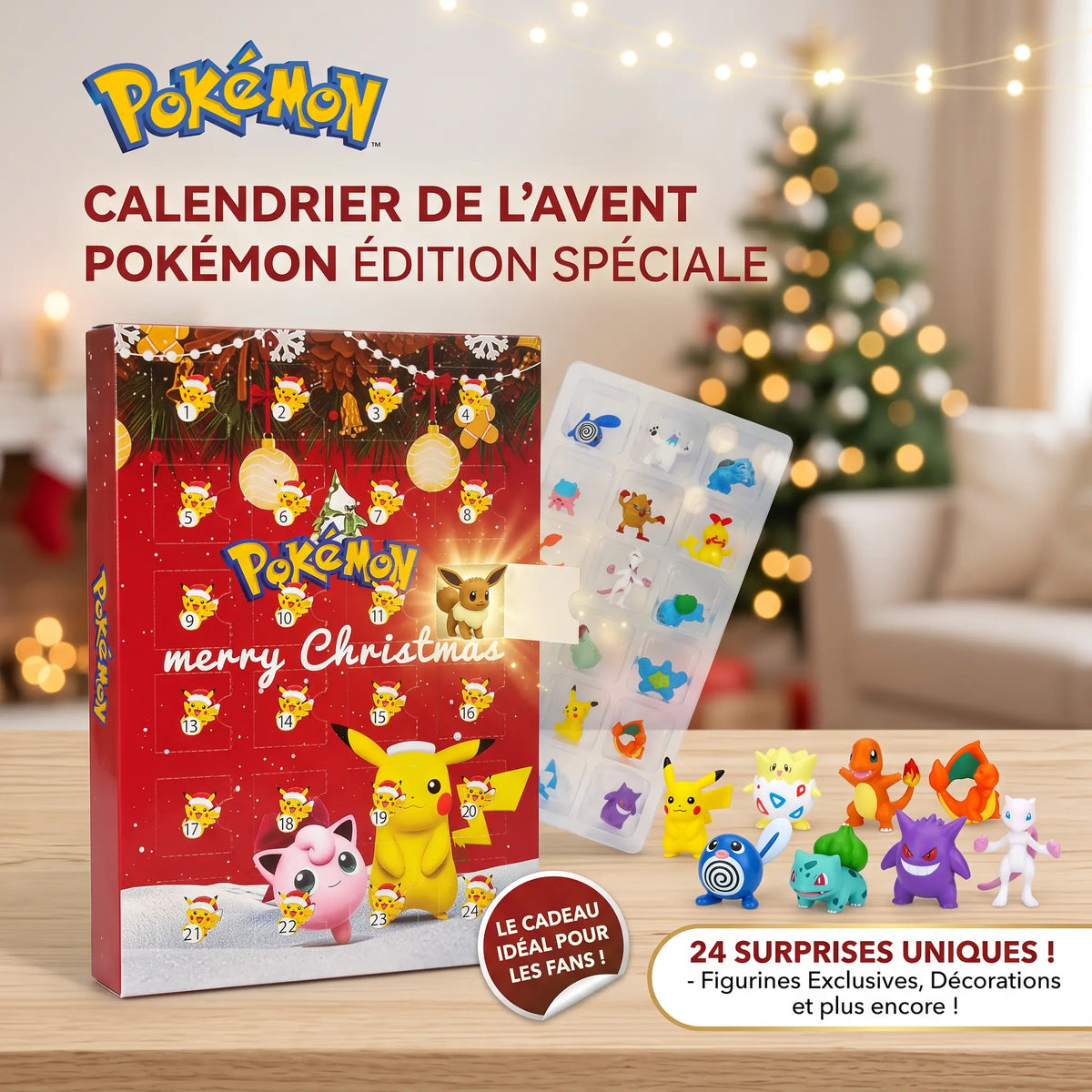 Calendario de Adviento Pokémon: 24 minifiguras sorpresa