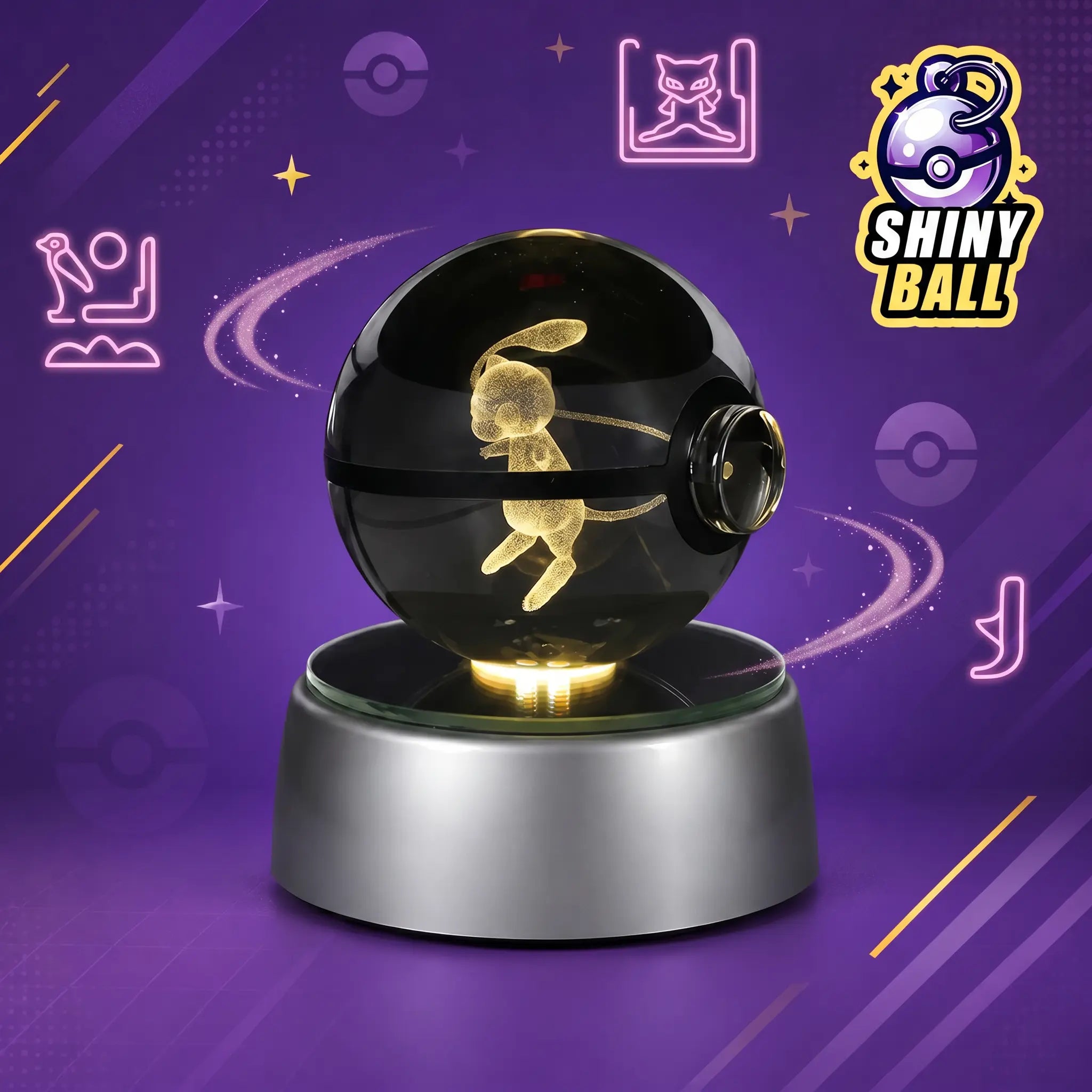 Pokéball LED Crystal Mew Pokémon